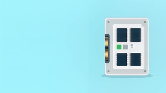 Data Transfer Process to SSD Storage Vector Illustration