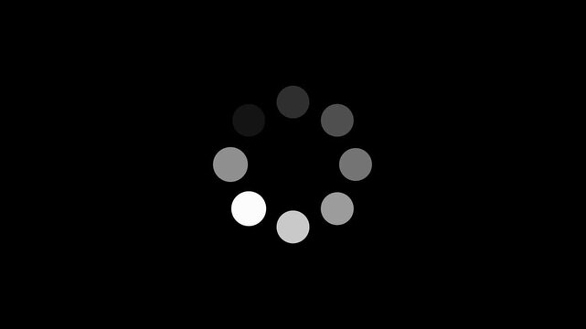 Minimalist Circular Dots Loading Spinner Animation on Black Screen