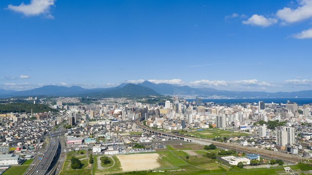 ［大分県］大分市内街並み（空撮）2026.10