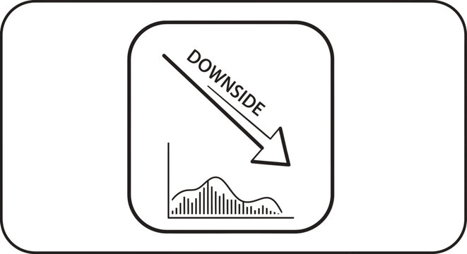 Falling Graph with Downside Arrow Icon Isolated on Transparent Background, Business Decline Concept