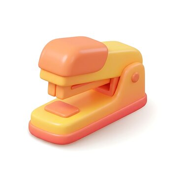 Stapler 3D Icon in Orange Yellow Gradient