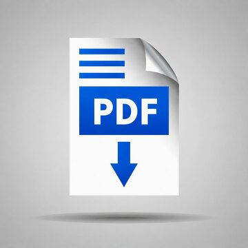 Downloading pdf file icon with arrow on document