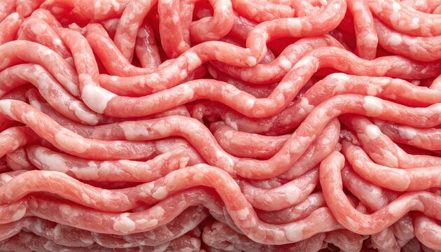 Ground pork showing natural meat texture