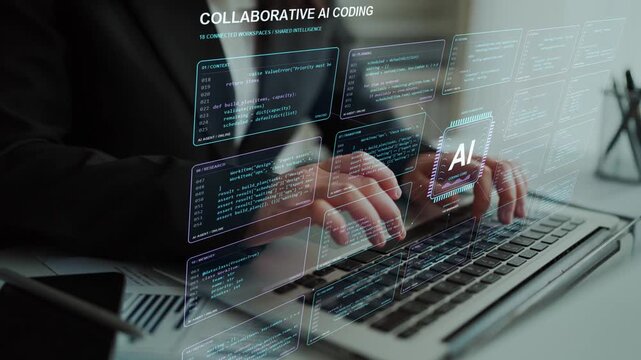 An AI coding core connects specialized agents through shared context and messages, coordinating software work across refactoring, testing and implementation.