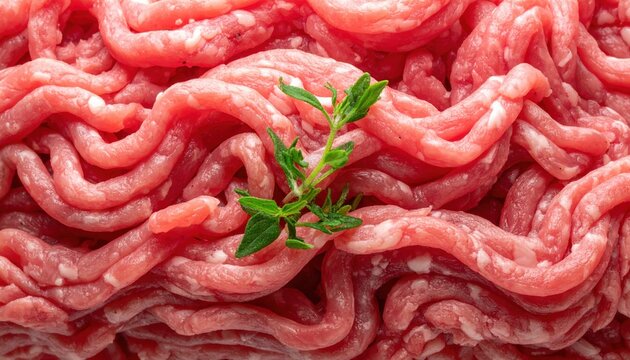 Ground pork showing natural meat texture
