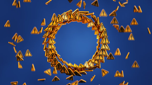Ring of Warning Signs 3D Render