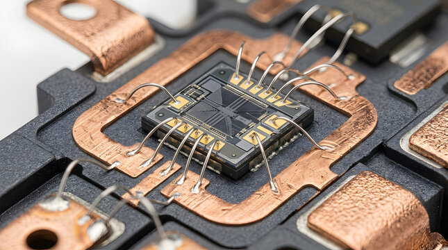 Semiconductor chip package with gold wire bonding on copper circuit board for advanced electronics and microelectronic engineering technology