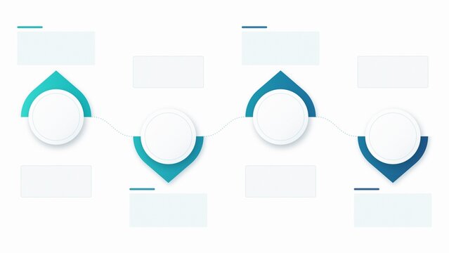 4 step zigzag wave timeline process diagram infographic presentation layout business flowchart