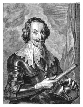 Gottfried Heinrich Graf von Pappenheim, 1594&ndash;1632, German field marshal and cavalry commander of the Catholic League in the Thirty Years' War, old vintage illustration, 1894