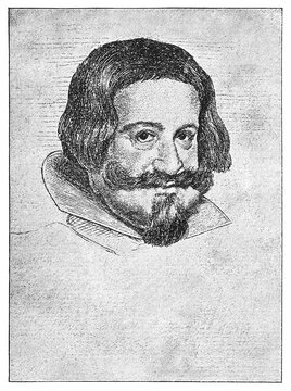 Gaspar de Guzm&aacute;n, Count-Duke of Olivares, 1587&ndash;1645, Spanish statesman and favourite of Philip IV, old vintage illustration, 1894