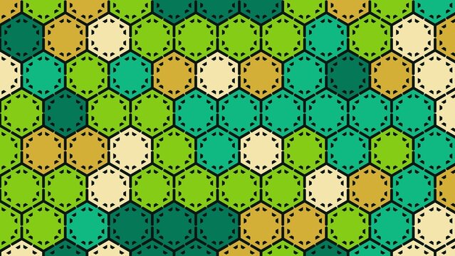 Seamless green and yellow hexagon pattern abstract geometric honeycomb background vector illustration