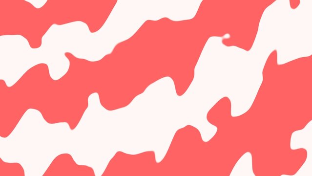 Abstract Coral and White Wavy Camouflage Pattern with Organic Liquid Shapes Background