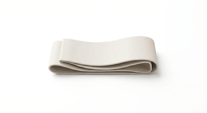 Folded Cream Fabric Elastic Band Strap Mockup
