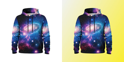 Galaxy print hoodie sweatshirt with stars and nebula pattern © JKFeloxy