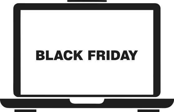 Black friday sale notification on laptop screen