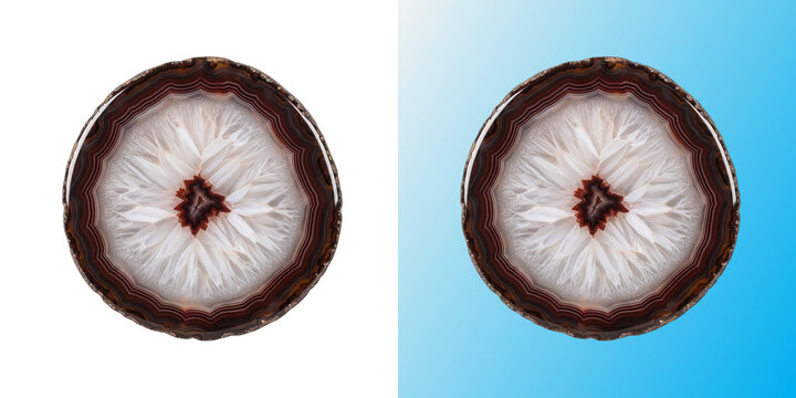 Agate slice gemstone mineral crystal geode round crystal stone