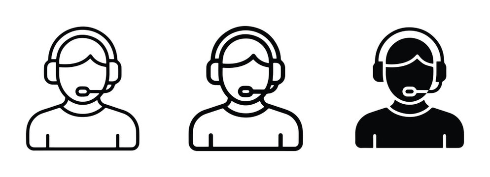 Customer support agent icons for logo or app