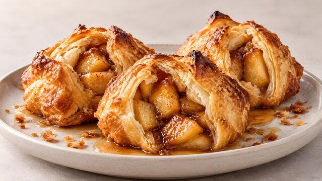 Golden Apple Dumplings Showcase Wrinkled Pastry Skins and Deeply Caramelized Cinnamon Centers