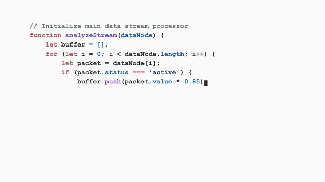 Macro view of programming code being typed on a clean white background with syntax highlighting. Perfect for technology, software development, and cybersecurity concepts.