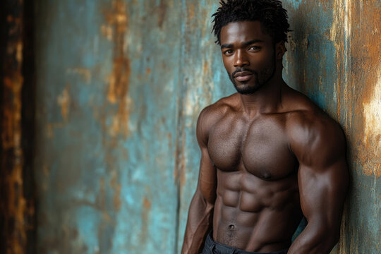 Stylish Black Male Supermodel Capturing Strength and Elegance
