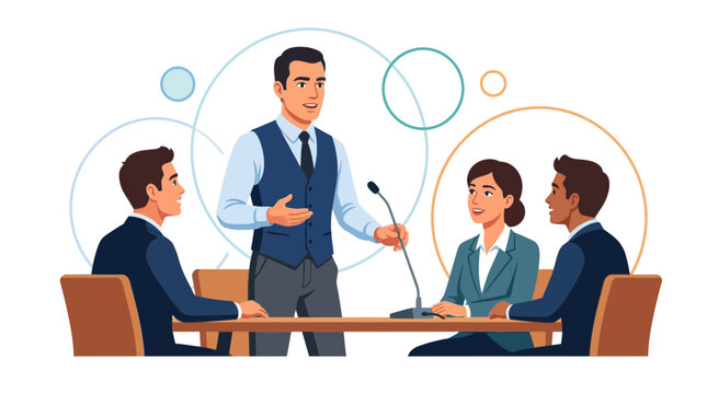 Business Meeting and Presentation with Speaker and Audience