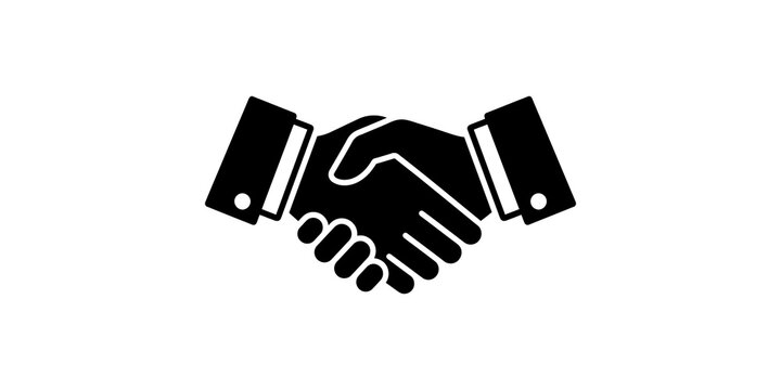 Business handshake icon for partnership and professional agreement representation.