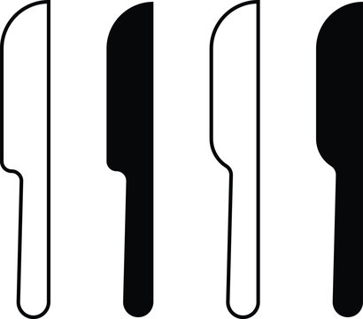 Knife icon set. restaurant cutlery food symbols Vector illustration