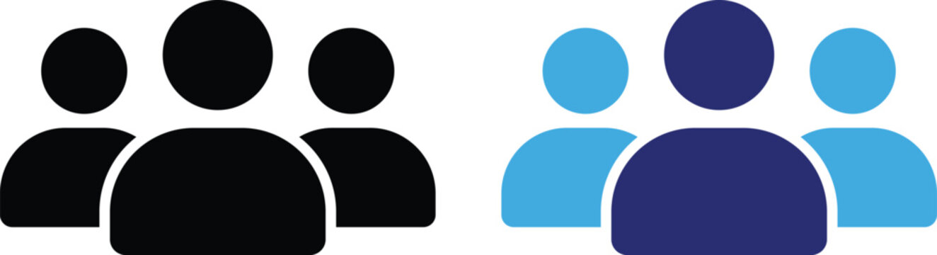 Group of people icon set. Teamwork signs. community team symbols Vector