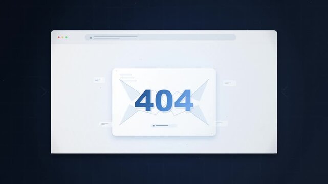 Modern website 404 error page design in a minimalist browser window