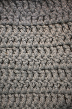 Gray knitted fabric background