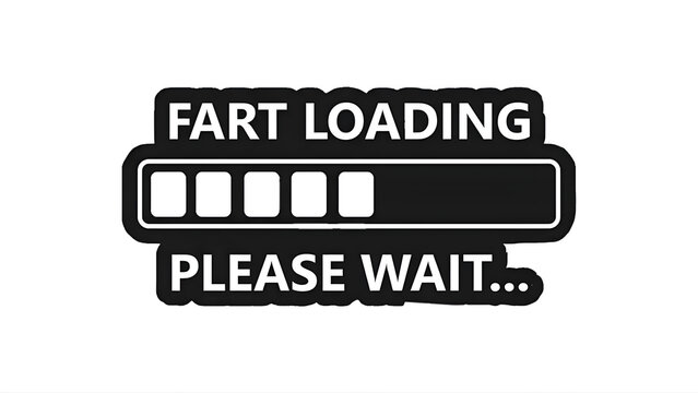 Funny fart loading progress bar graphic element isolated on
