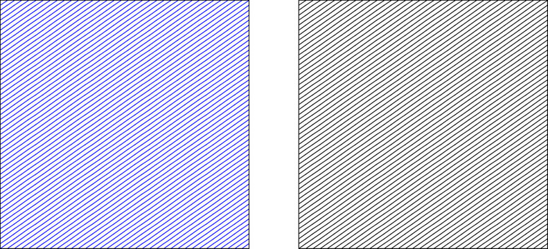 Geometric seamless pattern set with blue and black diagonal hatched lines isolated on white background texture
