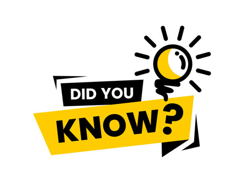 Did you know question vector design. Did you know text banner with abstract light bulb and modern frame background