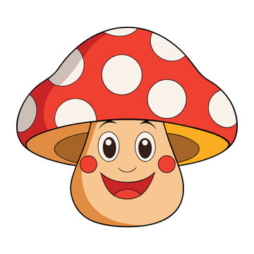 Cute Mushroom Character Cartoon Illustration