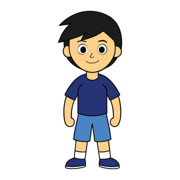 Minimalist Boy Cartoon Vector Illustration