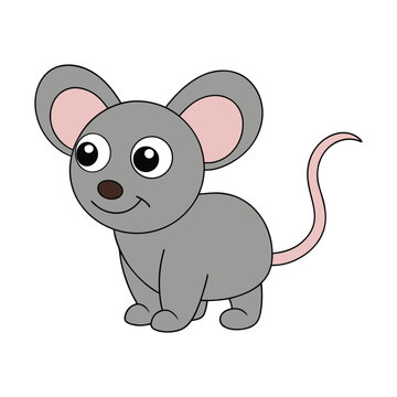 cute rat cartoon on white background