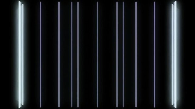 Abstract Vertical Glowing Neon Lines on Dark Background for Futuristic Technology Design and Digital Display Wallpaper