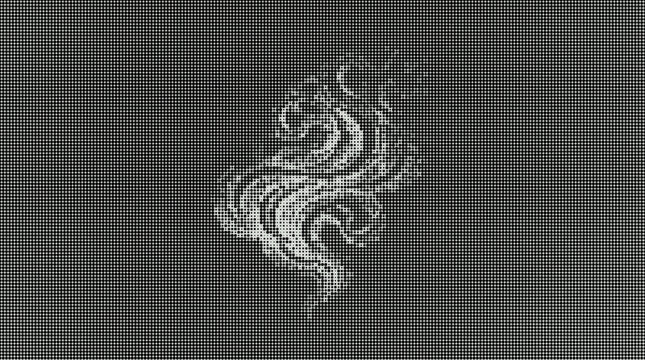 Abstract halftone smoke or steam pattern, black and white stippled dot matrix design texture for digital art and graphic backgrounds