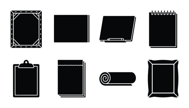 Art supplies and stationery vector icons for design