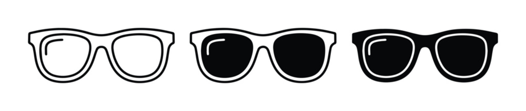 Sunglasses vector set for logo or print