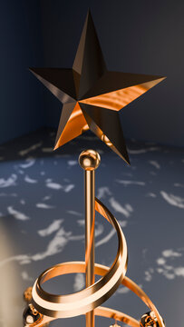 Metal star topper with spiral gold decoration