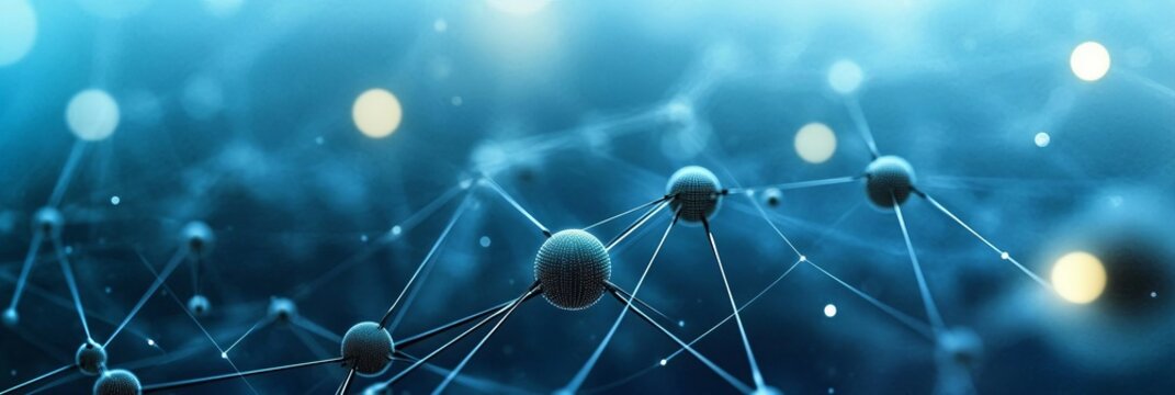 Abstract Digital Background with Glowing Dots and Connecting Lines for Futuristic Network Technology