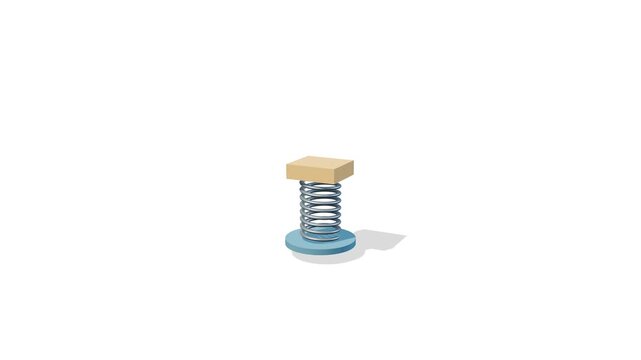 Simple object with spring mechanism and square top on a round base