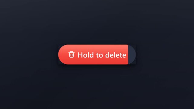 Delete confirmation button with trash icon and text