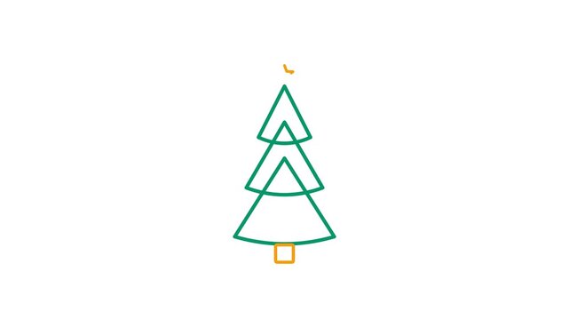 Stylized green fir tree outline against a clean white background.