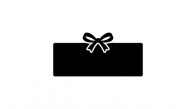 Black silhouette of a gift box wrapped with a bow valentines day gift icon