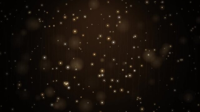 Floating glowing golden particles background with soft bokeh effect and elegant movement.