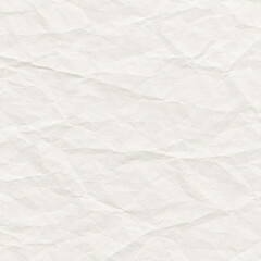 Fototapeta premium White crumpled paper texture background with soft wrinkles and folds