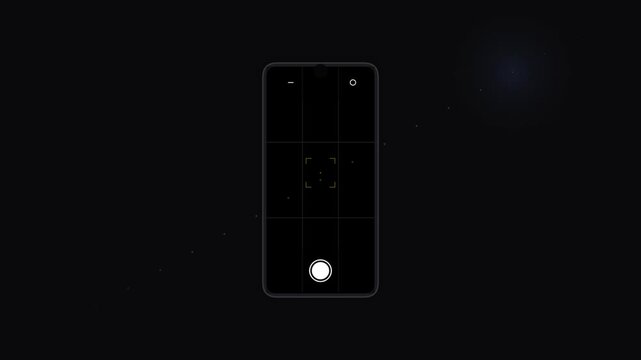 Multiple smartphone camera recording ui frames on black background