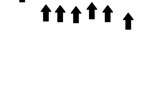 Seamless loop animation of many arrows rising